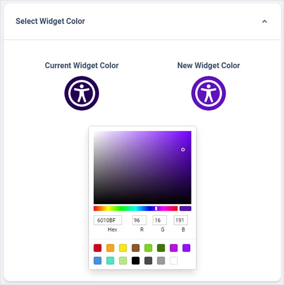 accessibility widget color