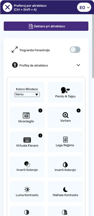 esperanto accessibility toolbar