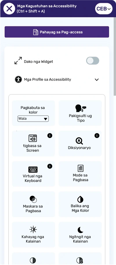 filipino accessibility toolbar