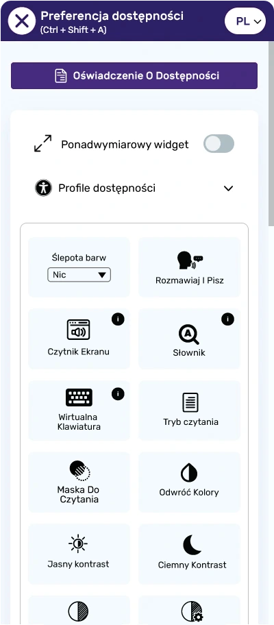 Polish website accessibility widget