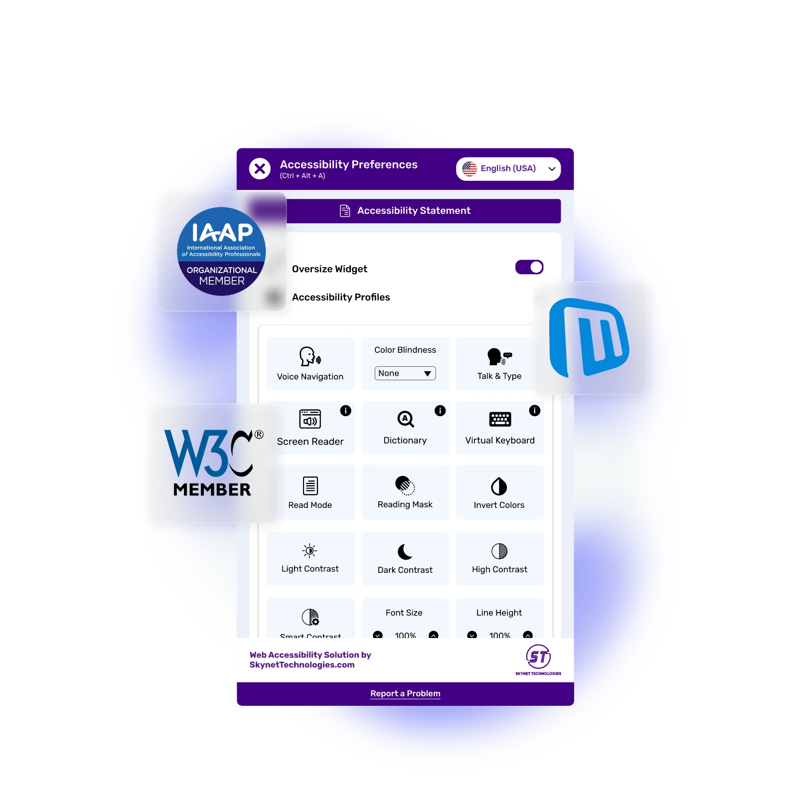 Microweber Accessibility Widget