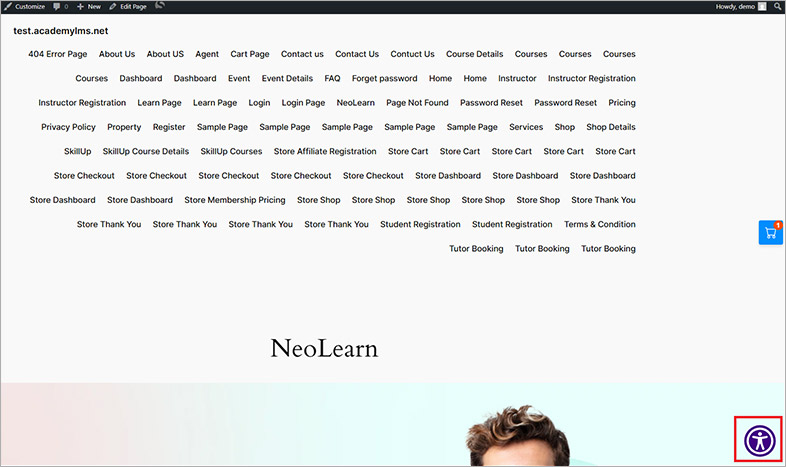 academylms ada website accessibility