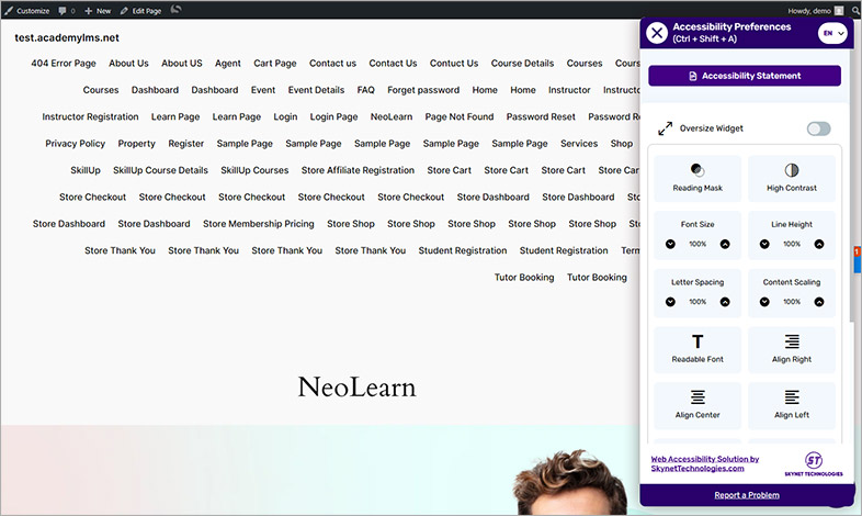 academylms all in one accessibility