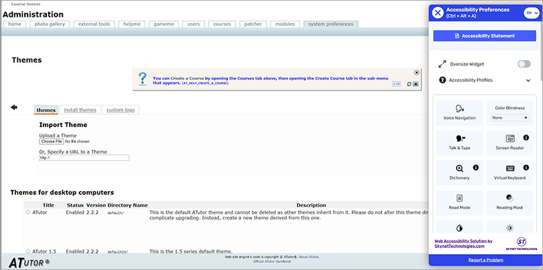 atutor all in one accessibility