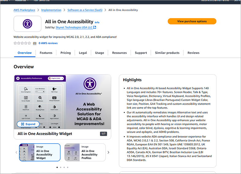 aws-marketplace website accessibility remediation