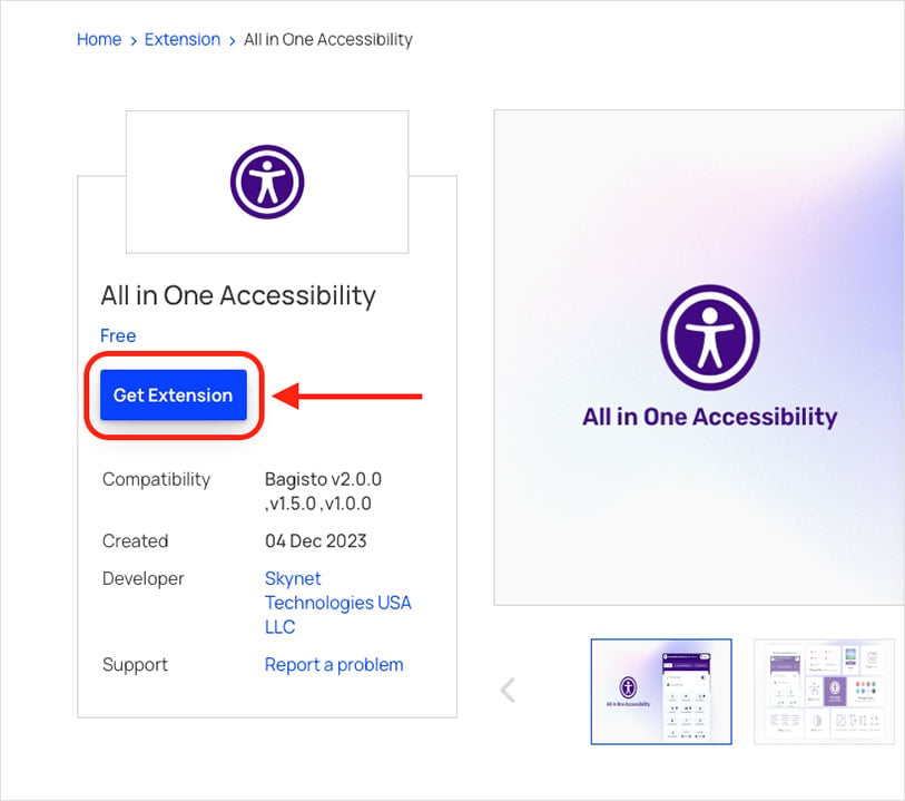 Bagisto All in One Accessibility
