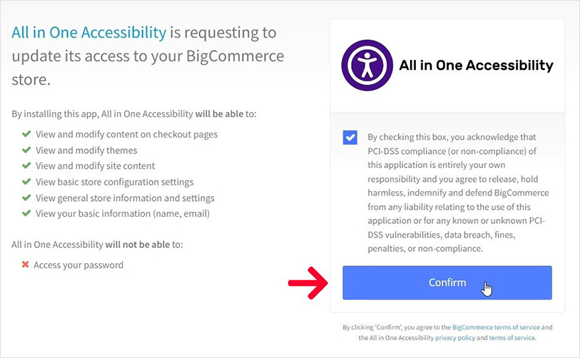 igCommerce website accessibility support