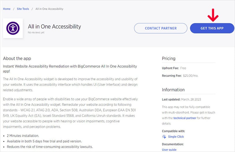 Enable BigCommerce website accessibility