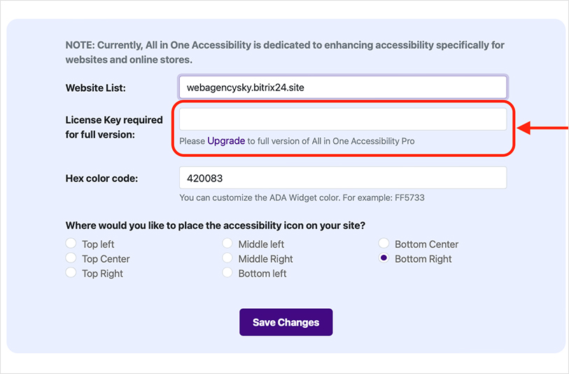 Bitrix24 web accessibility