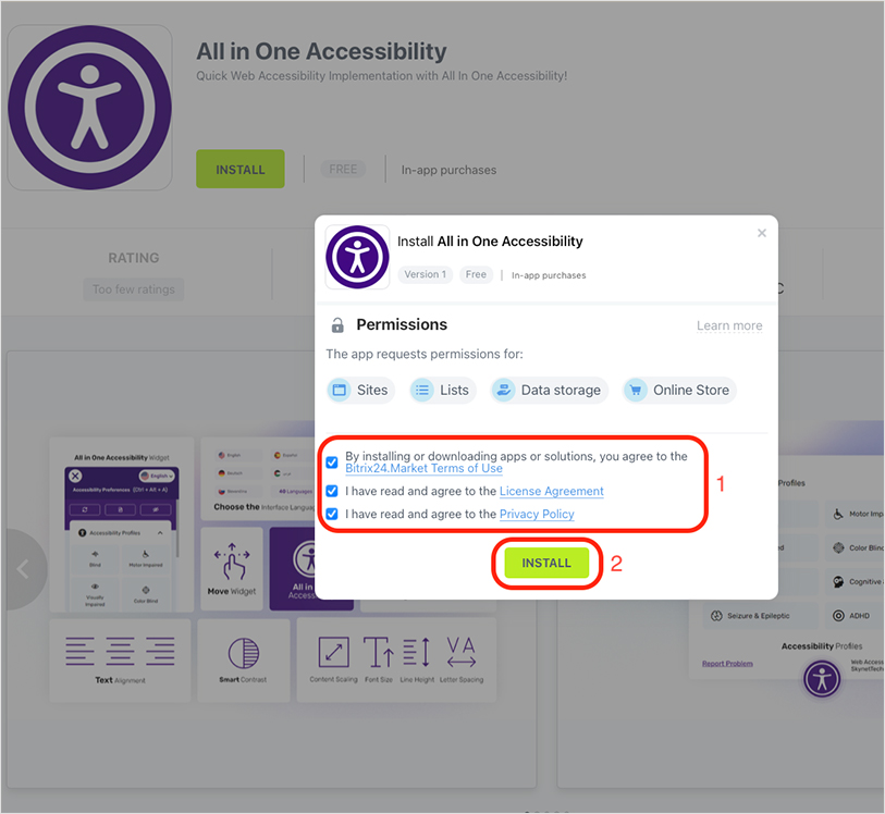 Bitrix24 website accessibility app