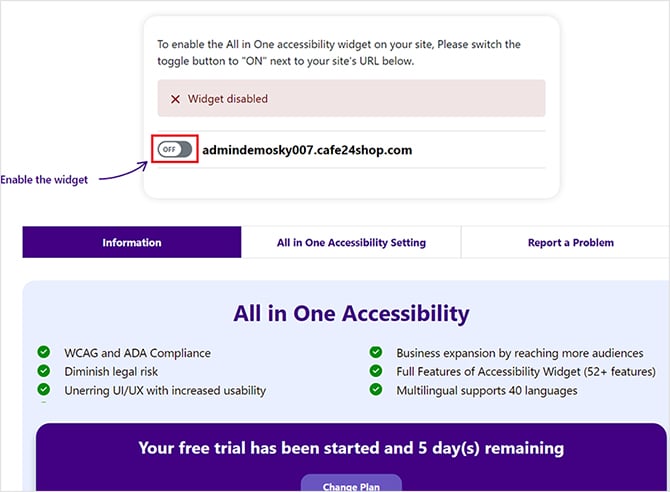 Cafe24 Web Accessibility Widget Installation