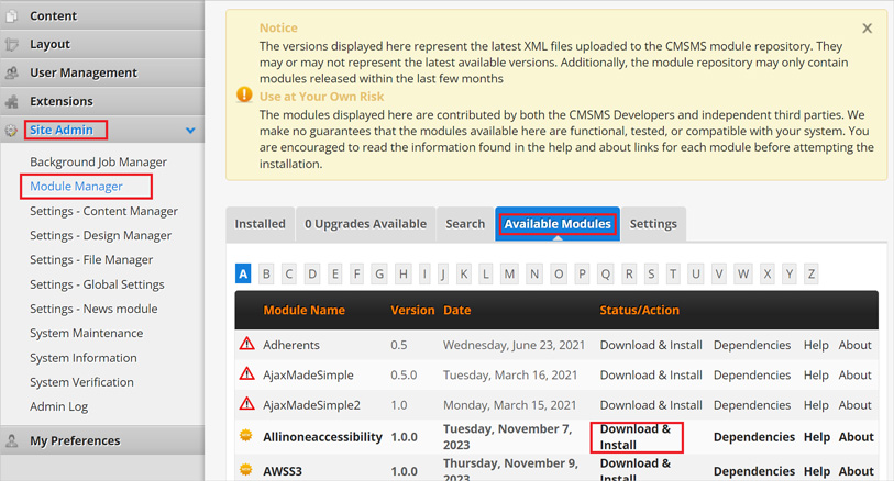 cmsmadesimple wcag web accessibility
