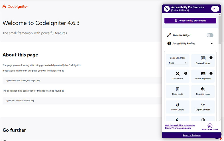 codeigniter ada website accessibility
