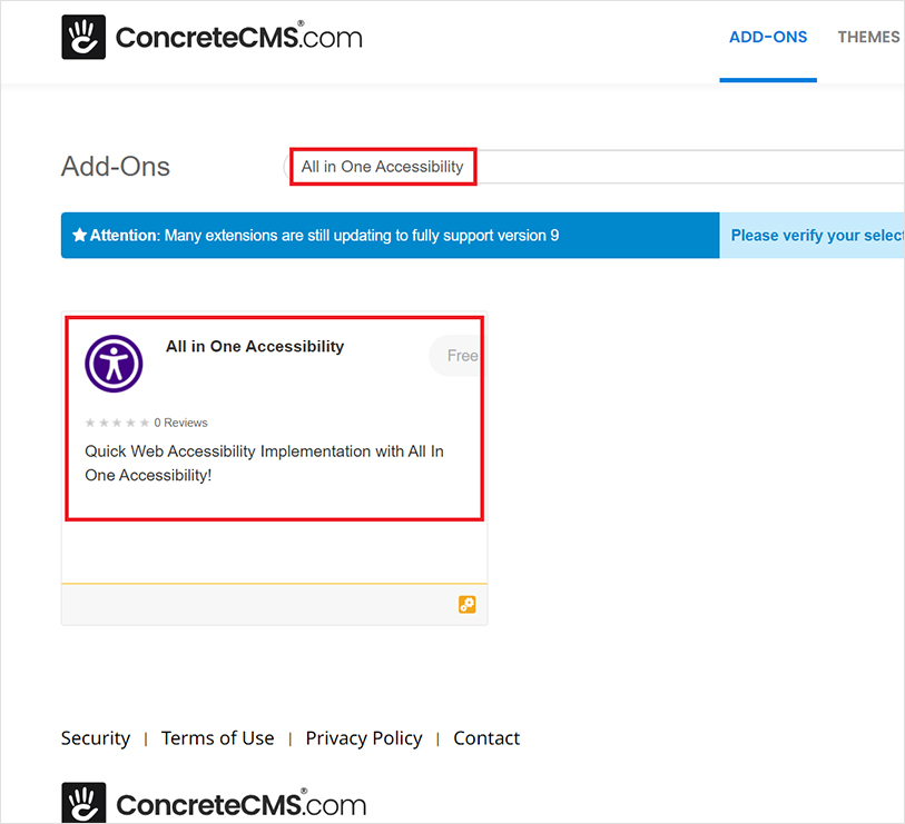 Concrete CMS website accessibility