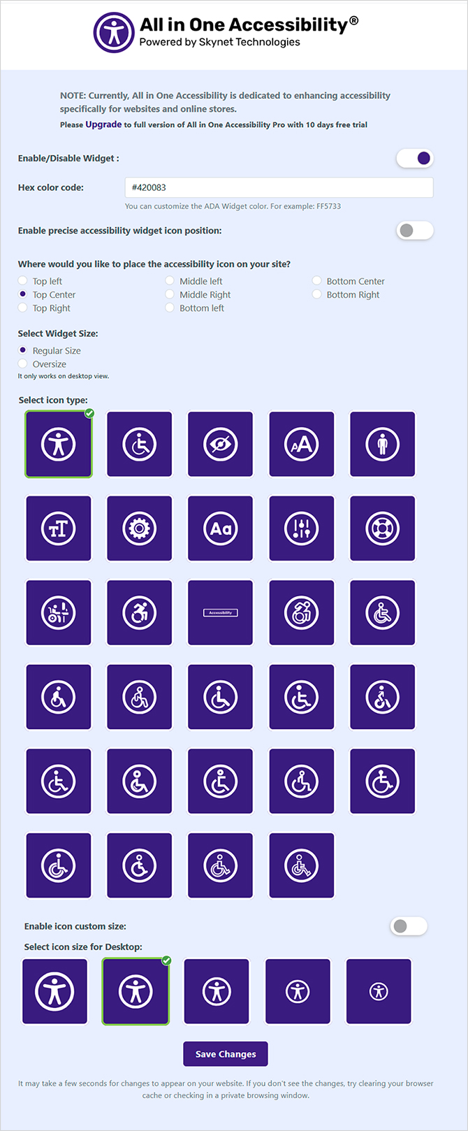 Concrete CMS website accessibility widget installation