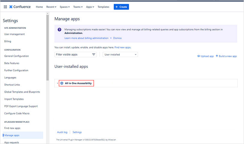 Confluence accessibility app