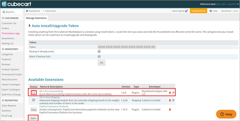 cubecart ada website accessibility