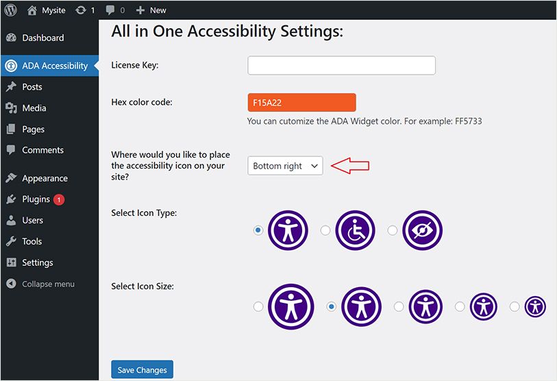 Change Icon Position Settings on dreamhost