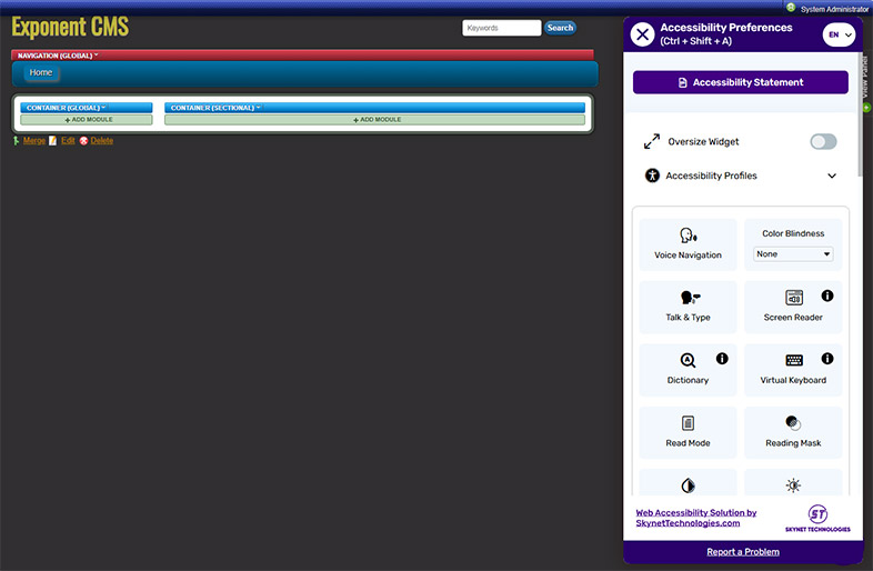 exponentcms ada website accessibility