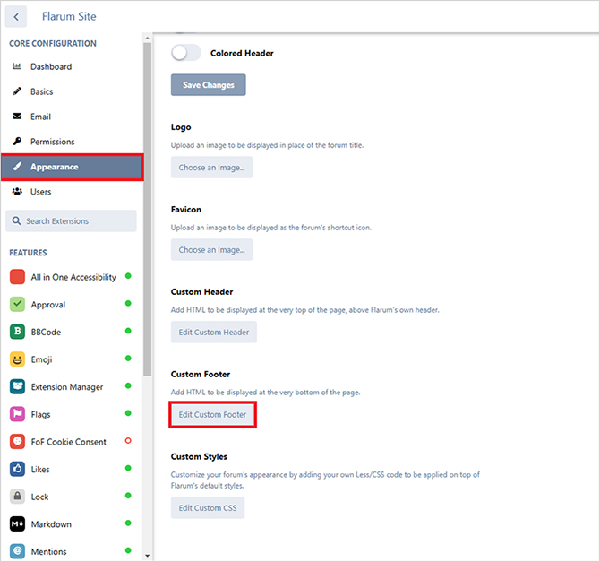 Flarum web accessibility widget installation