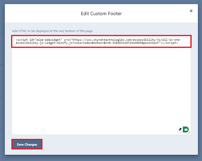 Flarum web accessibility widget installation