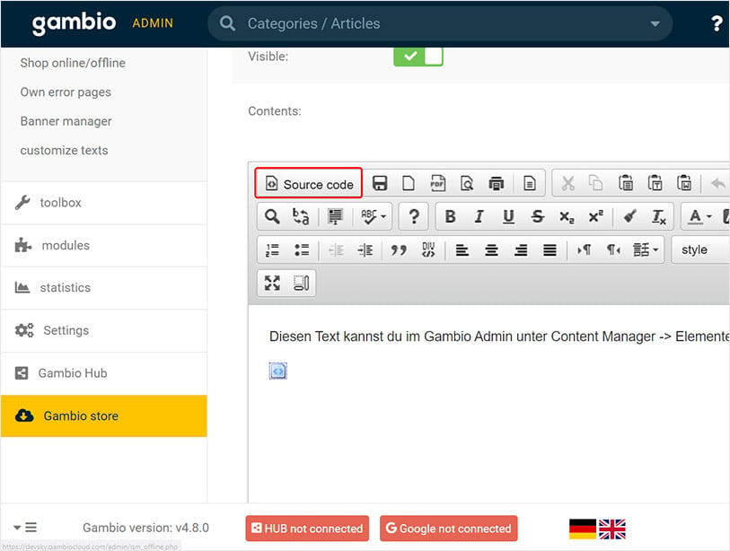 gambio ada website accessibility