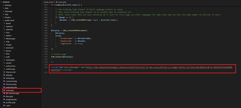 geeklog ada website accessibility