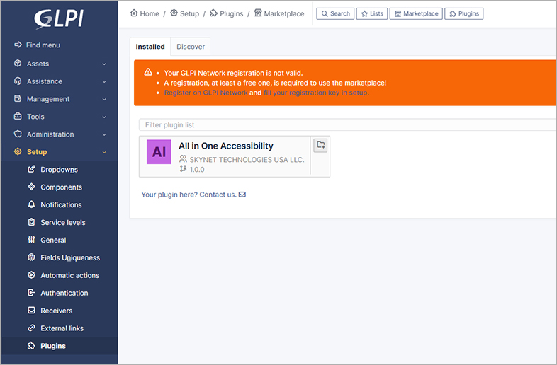 glpi all in one accessibility