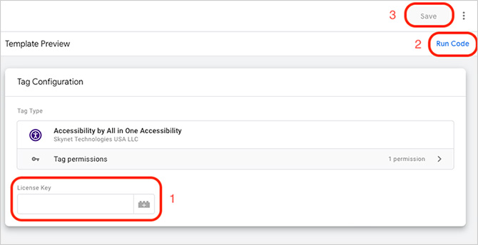Accessibility Tags Icon Key Google Tag Manager website accessibility widget installation