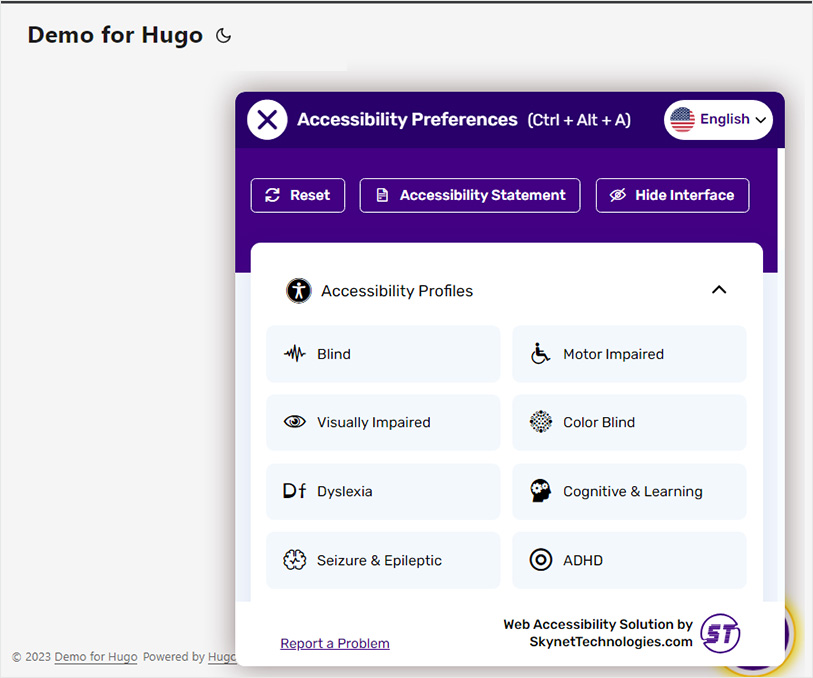 hugo ada website accessibility