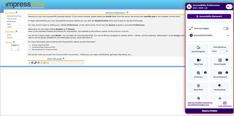 impresscms accessible website design