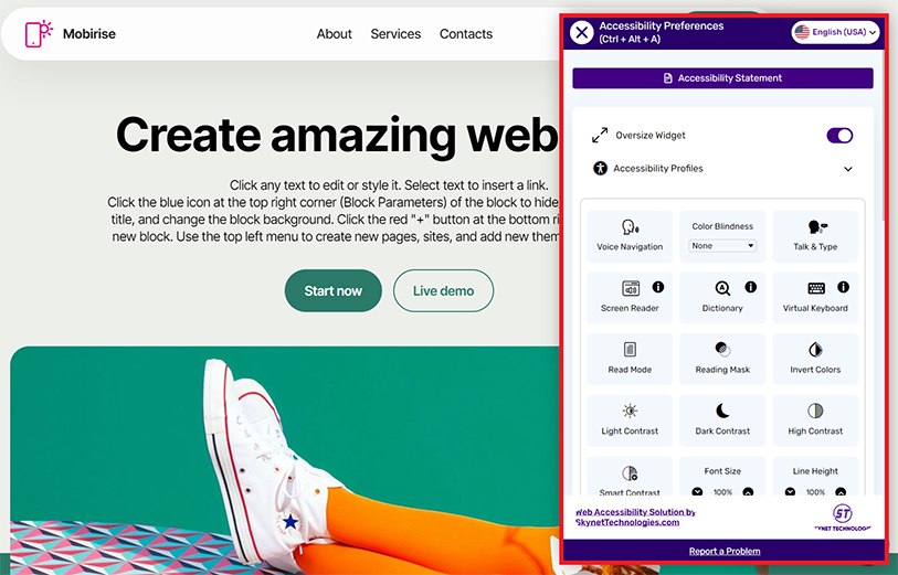 mobirise accessible website design