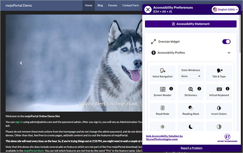 mojoportal accessible website design