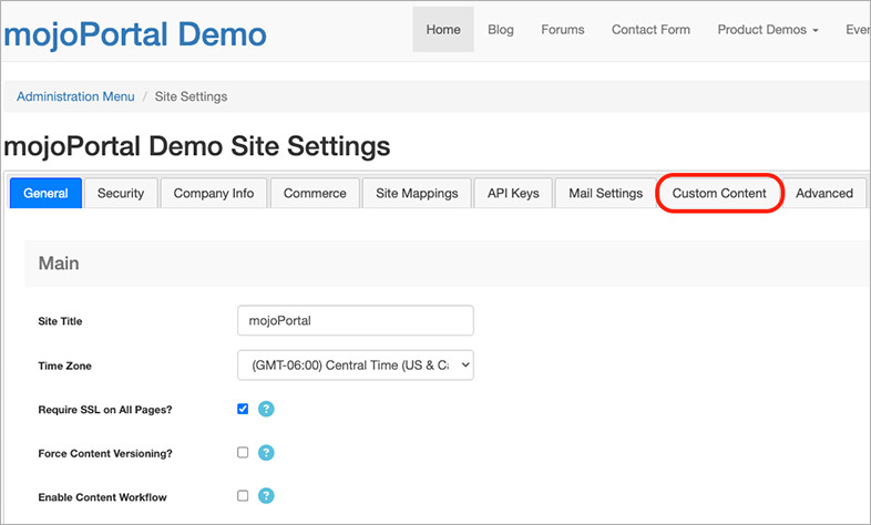 mojoportal wcag web accessibility