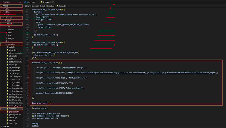 piwigo website accessibility remediation