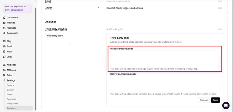 podia ada website accessibility