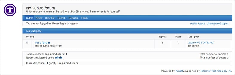 punbb wcag web accessibility