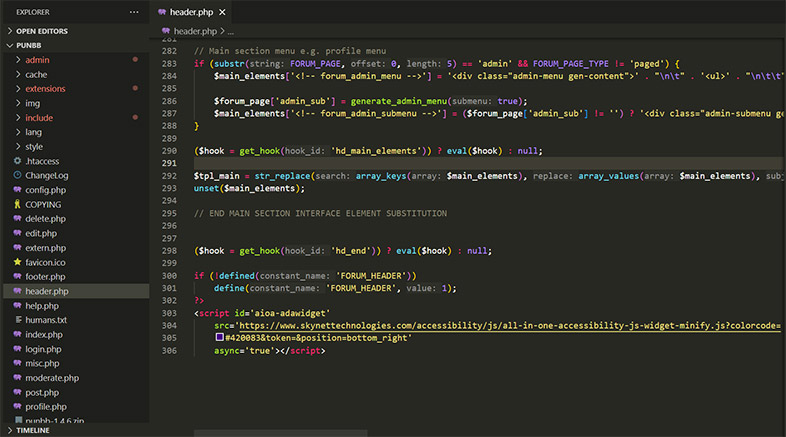 punbb website accessibility remediation