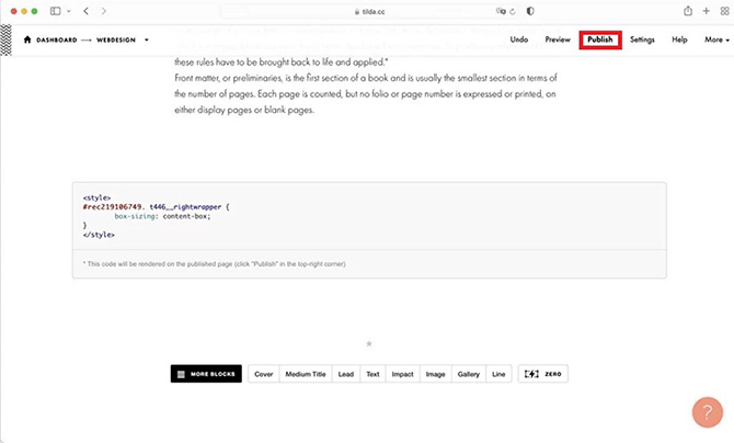 Tilda ADA WCAG Web Accessibility widget installation