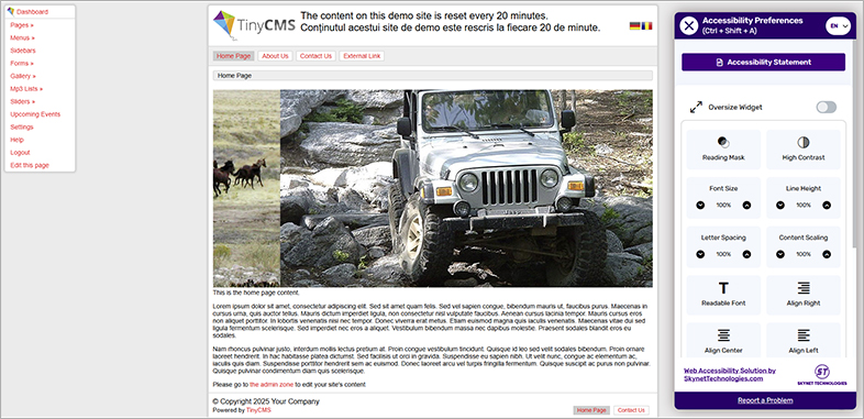 ada accessible tiny website