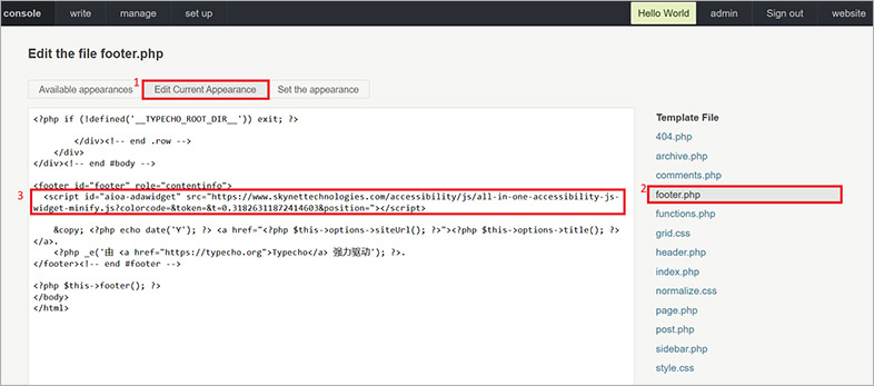 typecho wcag web accessibility