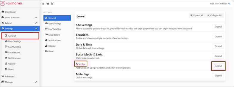 vaahcms wcag web accessibility
