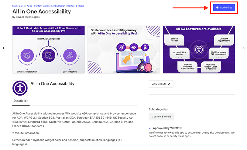 webflow website accessibility remediation