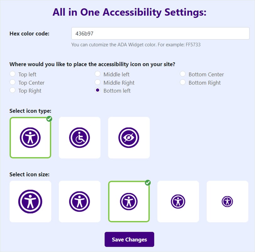 All in One Accessibility Settings on Wix