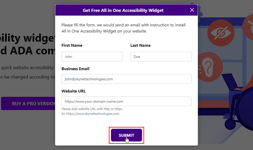 User Submitting Sign Up Form