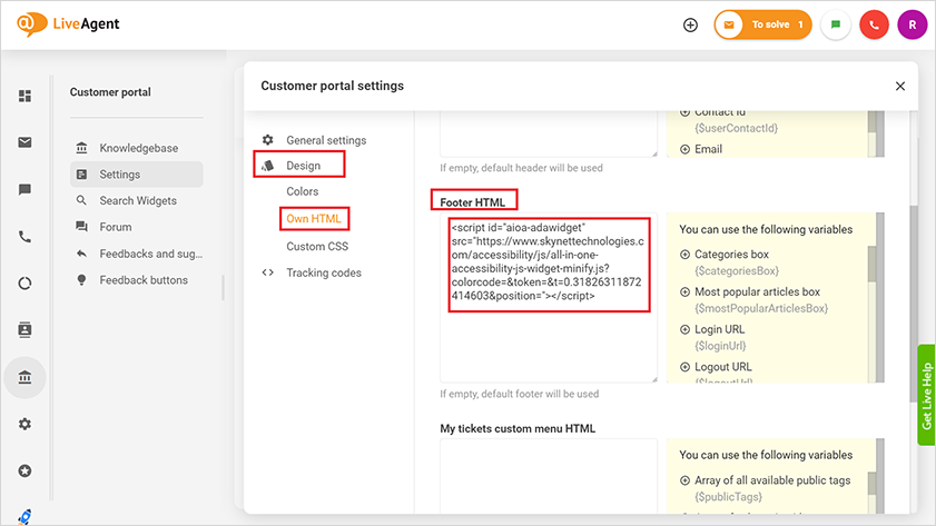 liveagent ada website accessibility
