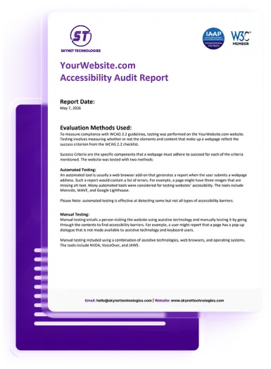 Sample accessibility audit report