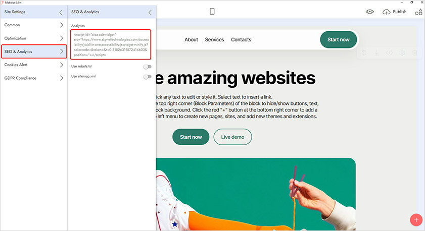 Mobirise wcag web accessibility