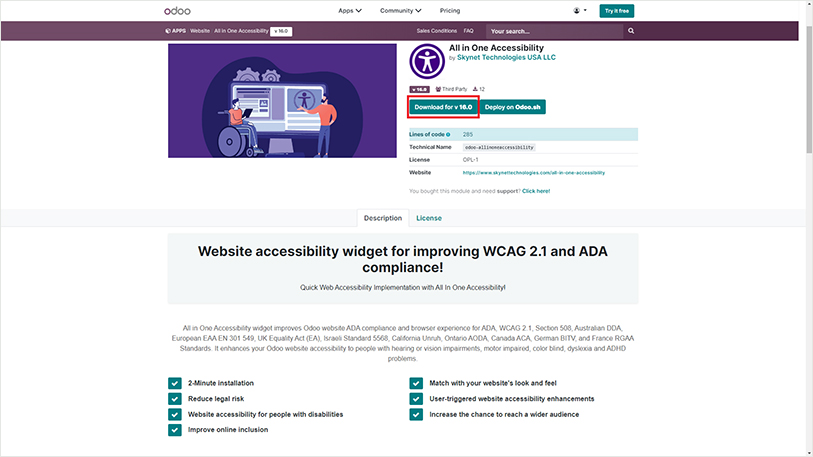 odoo website accessibility remediation
