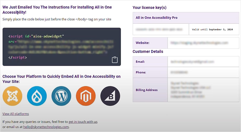 payment Complete for All in One Accessibility for Typo3